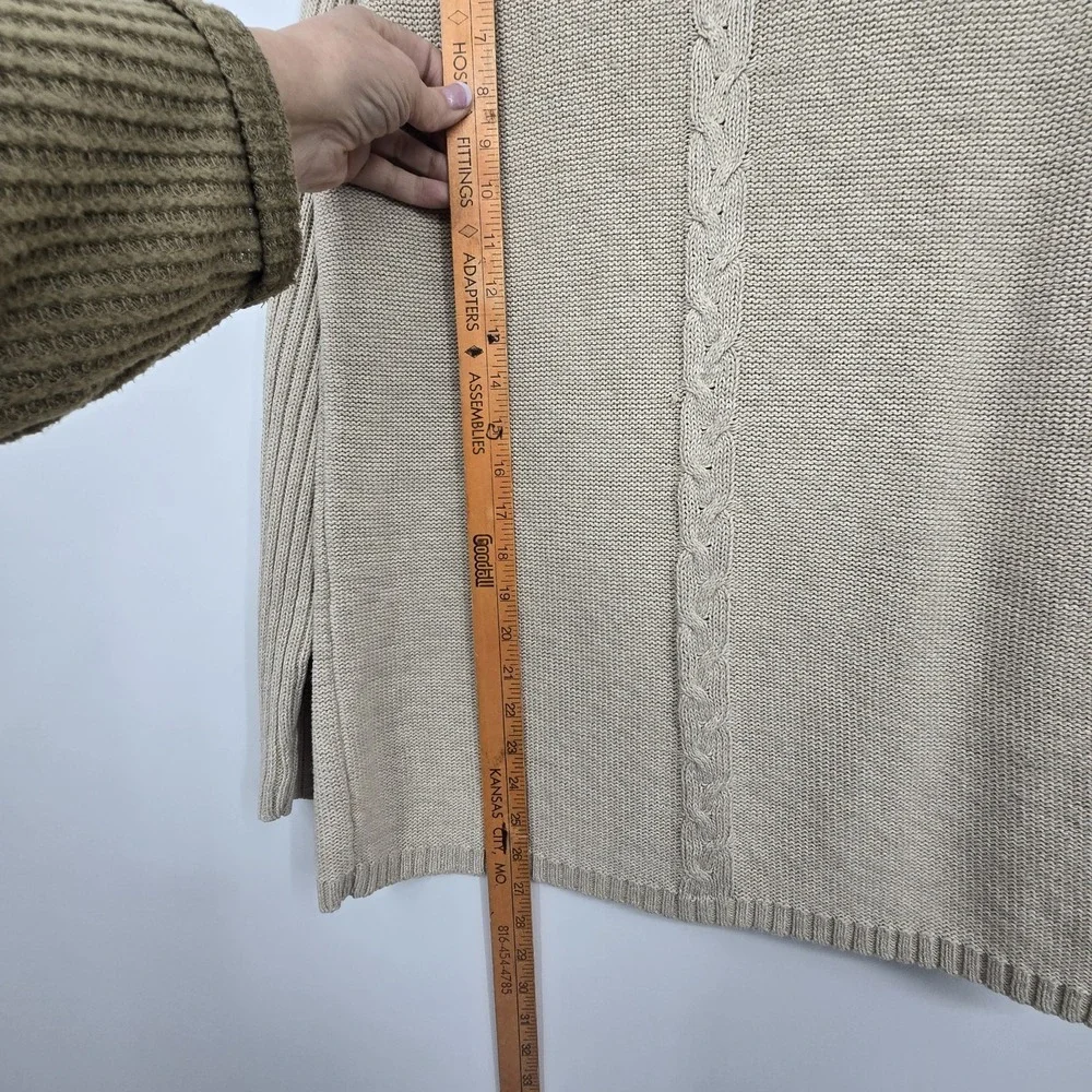 Vintage 90s Y2K Christopher Banks Cable Knit Sweater Women's SM Beige Minimalist